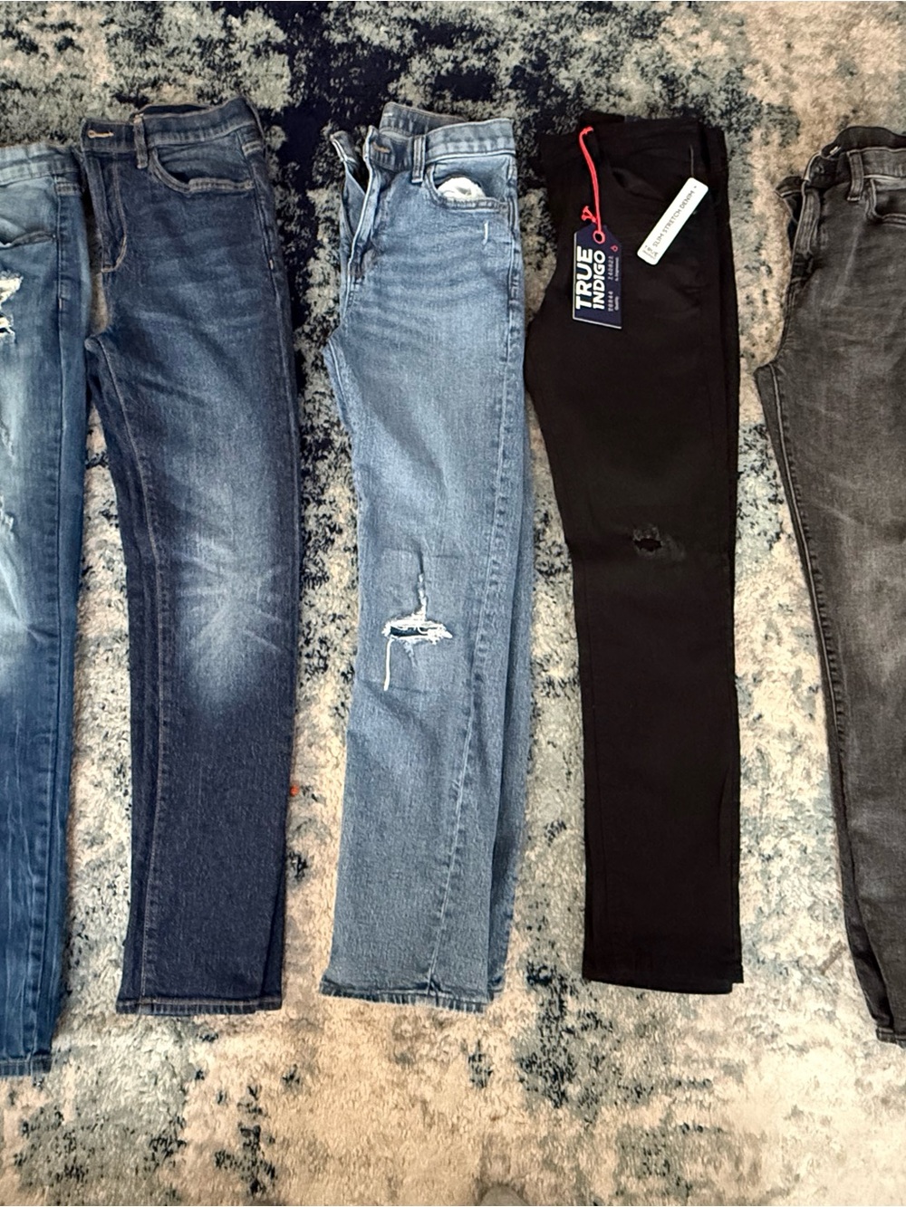Boys Skinny Jeans with Distressed Knee Back to school jeans. 5 pair size size 16
